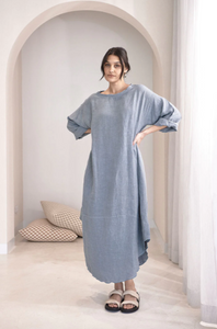 Malle Linen Dress -  Blue