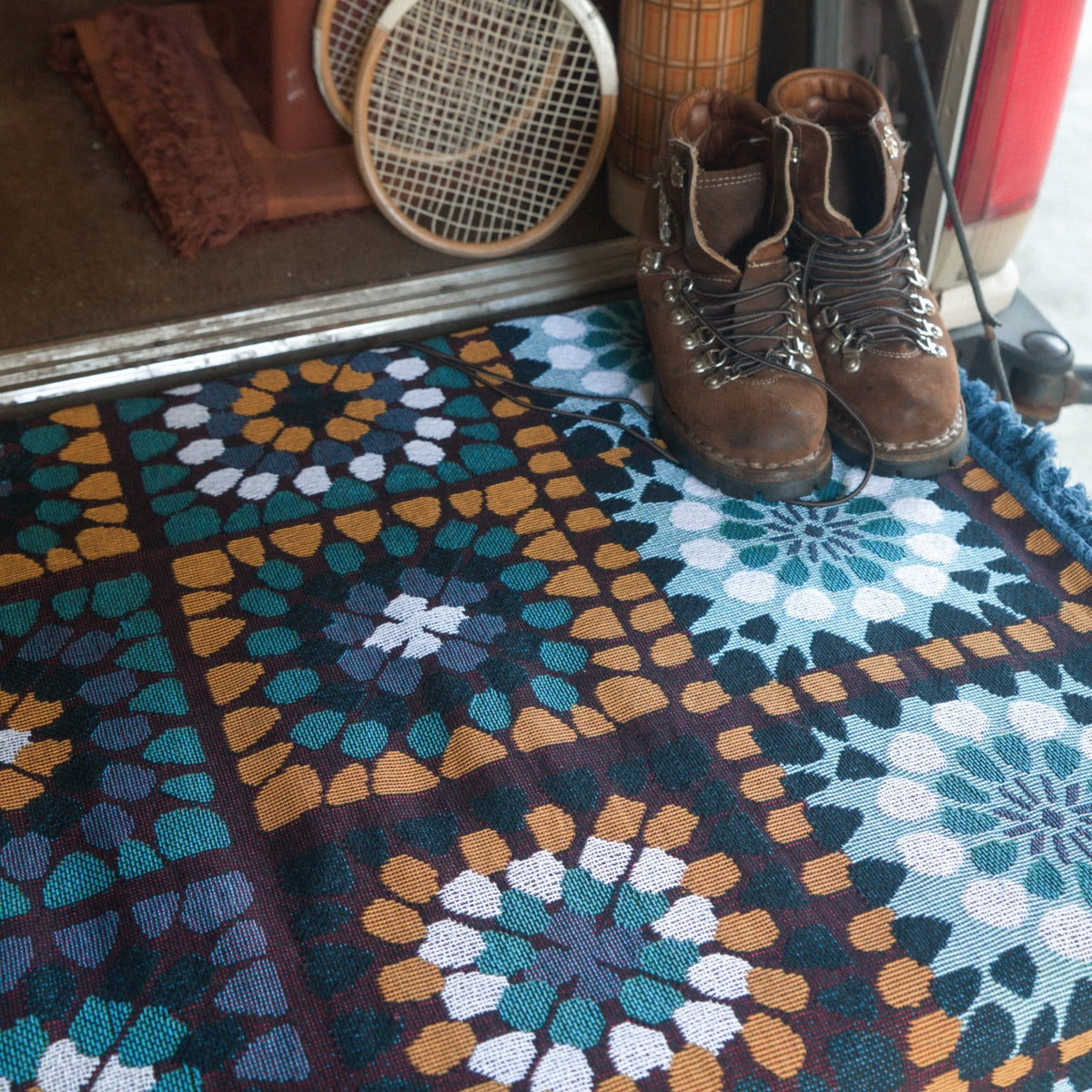 Granny Square Throw - Kingfisher