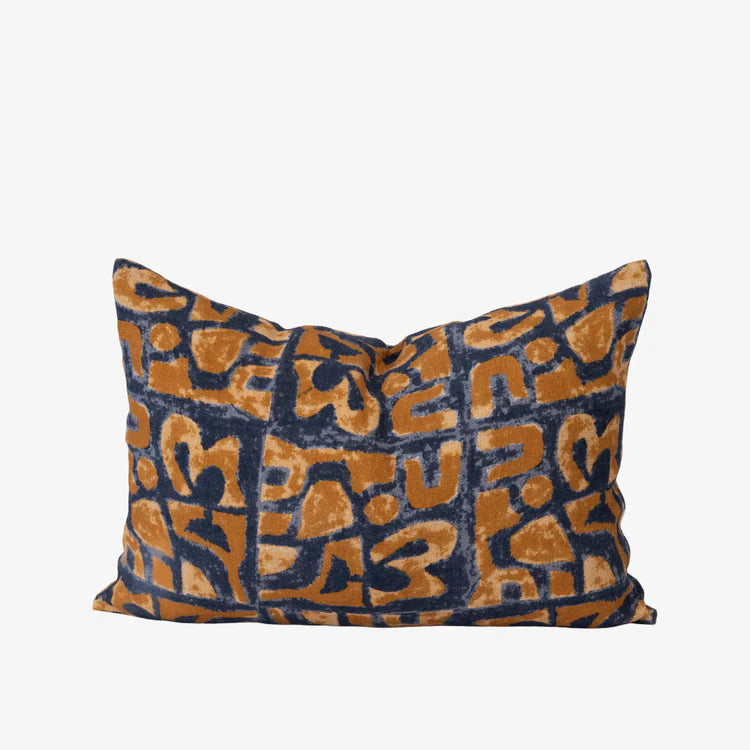 PeeKay Cushion - Blue & Mustard