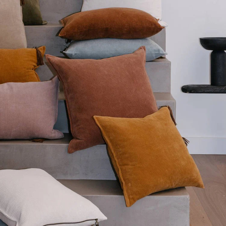 Hudson Corduroy Cushion - Mustard