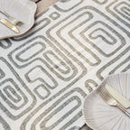 Wander Table Runner - White/Pistachio