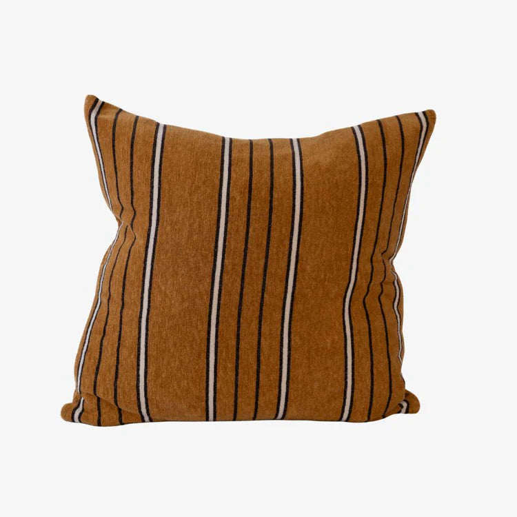 Gramercy Cushion - Mustard/Black/White Stripe
