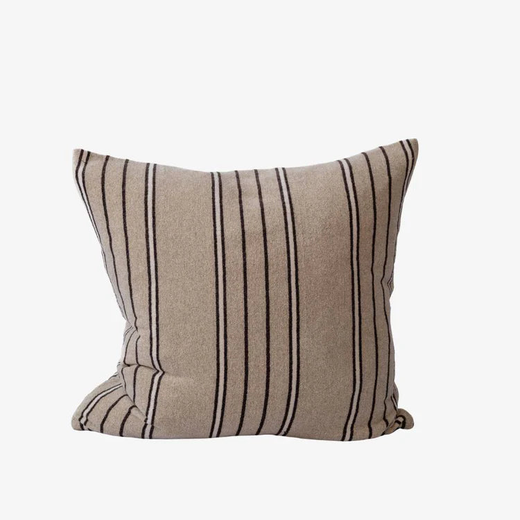 Gramercy Cushion - Natural/Black/White Stripe