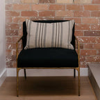 Gramercy Cushion - Natural/Black/White Stripe