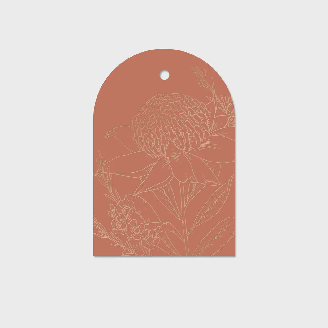 Gift Tag - Rust Waratah