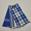 Madrid Stripe & Check Tea Towels|3 Pc Set - Cobalt Blue