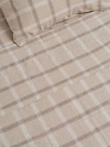 Flat Sheet - Natural Plaid