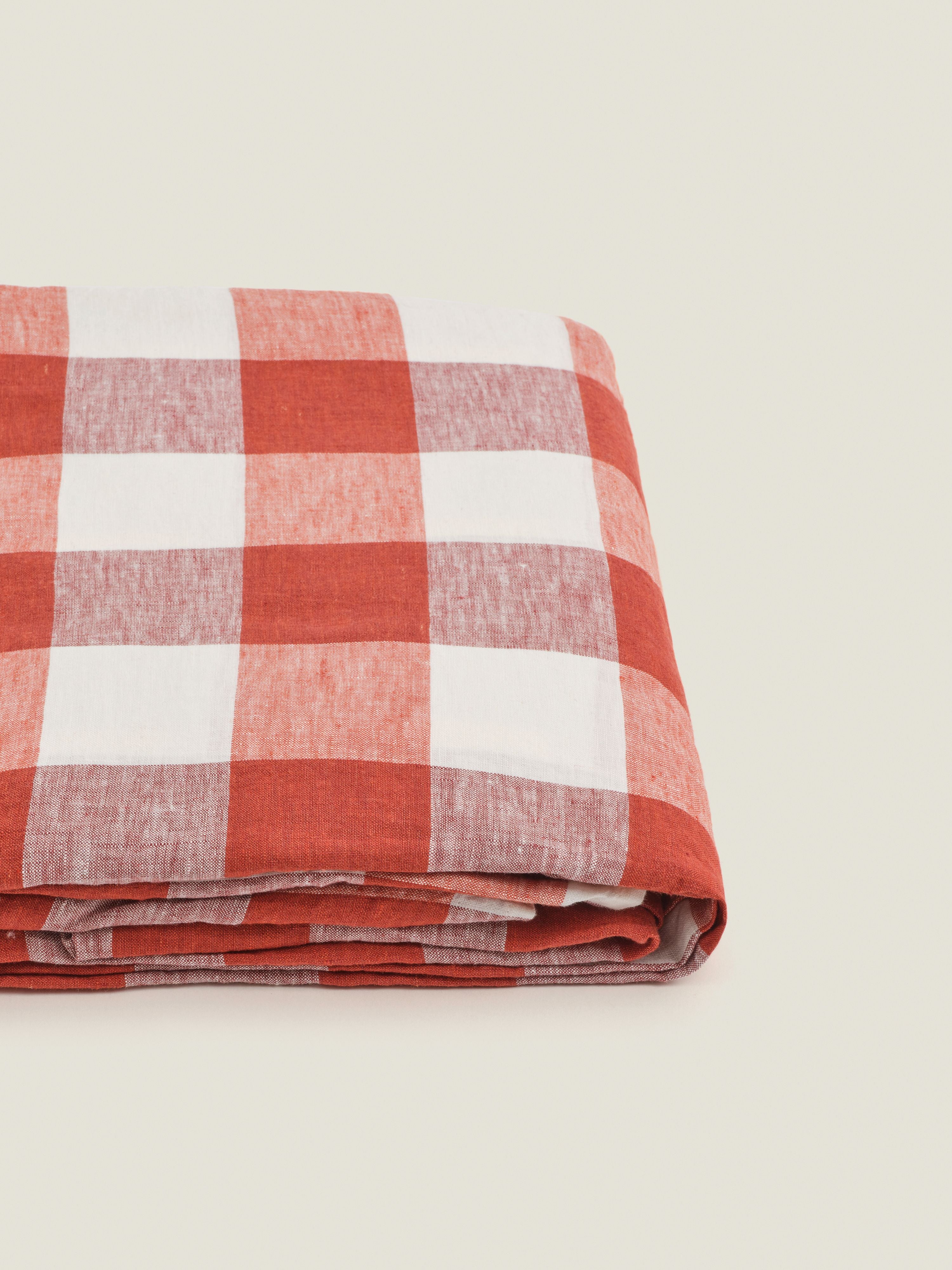 Fitted Sheet - Paprika Check