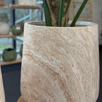 Arc Travertine Planter - Natural
