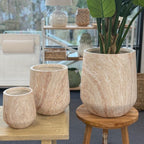 Arc Travertine Planter - Natural