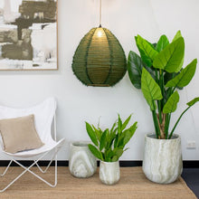 Arc Travertine Planter - Sage