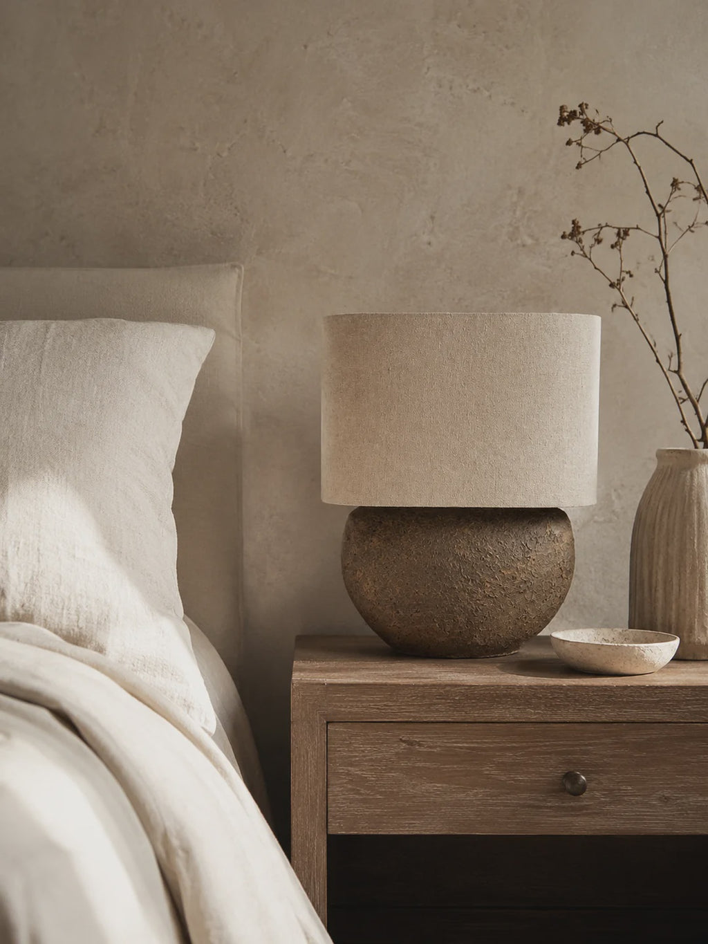 Brune Paper Mache Table Lamp