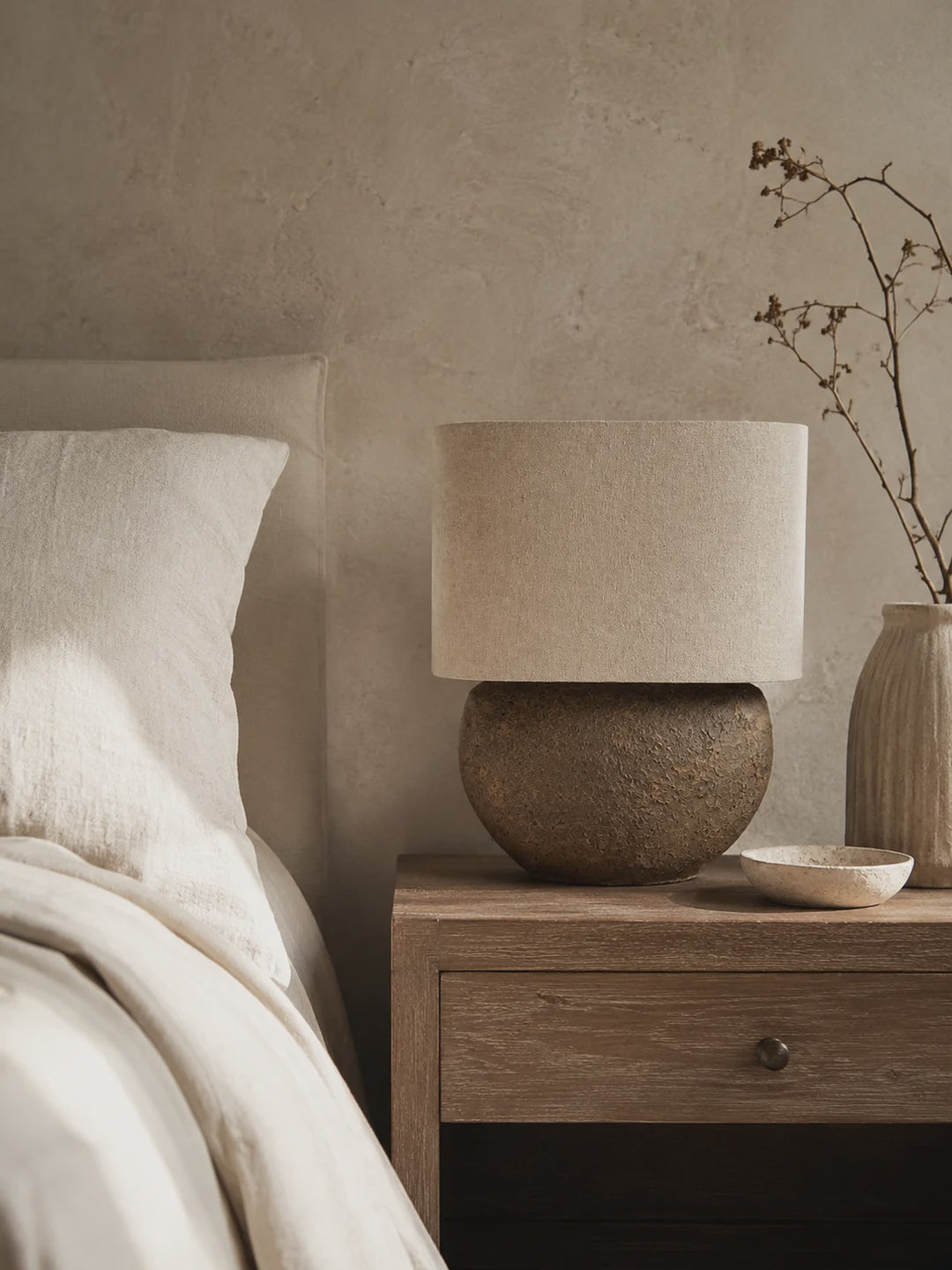 Brune Paper Mache Table Lamp