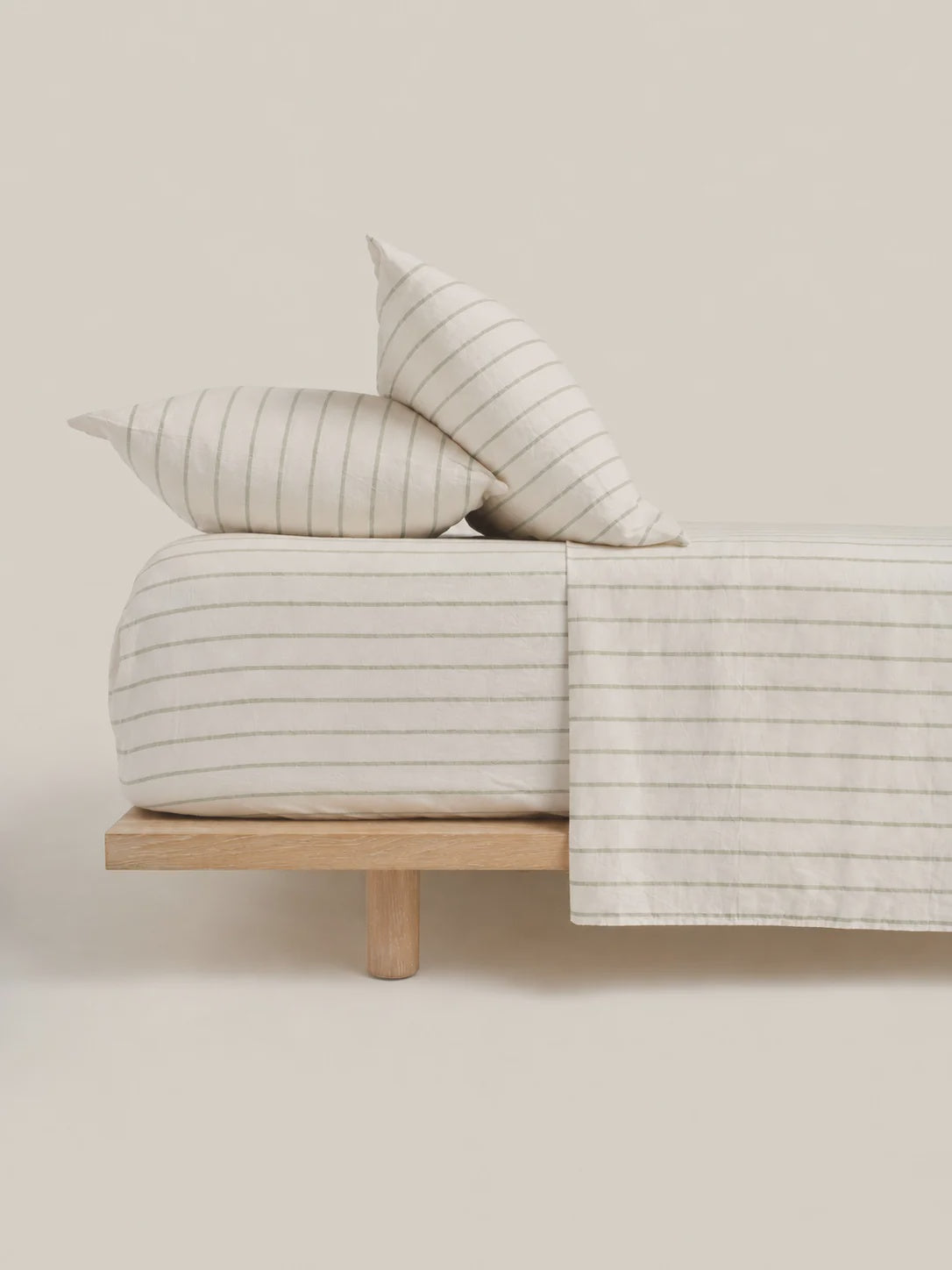 Fitted Sheet -  Sage Stripes