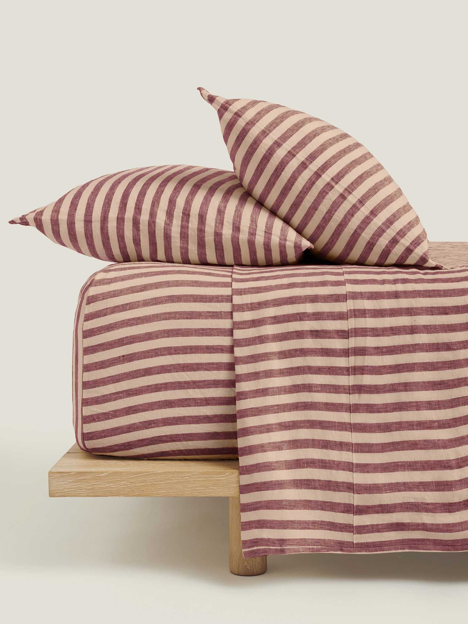 Standard Pillowcase Set - Berry Stripes