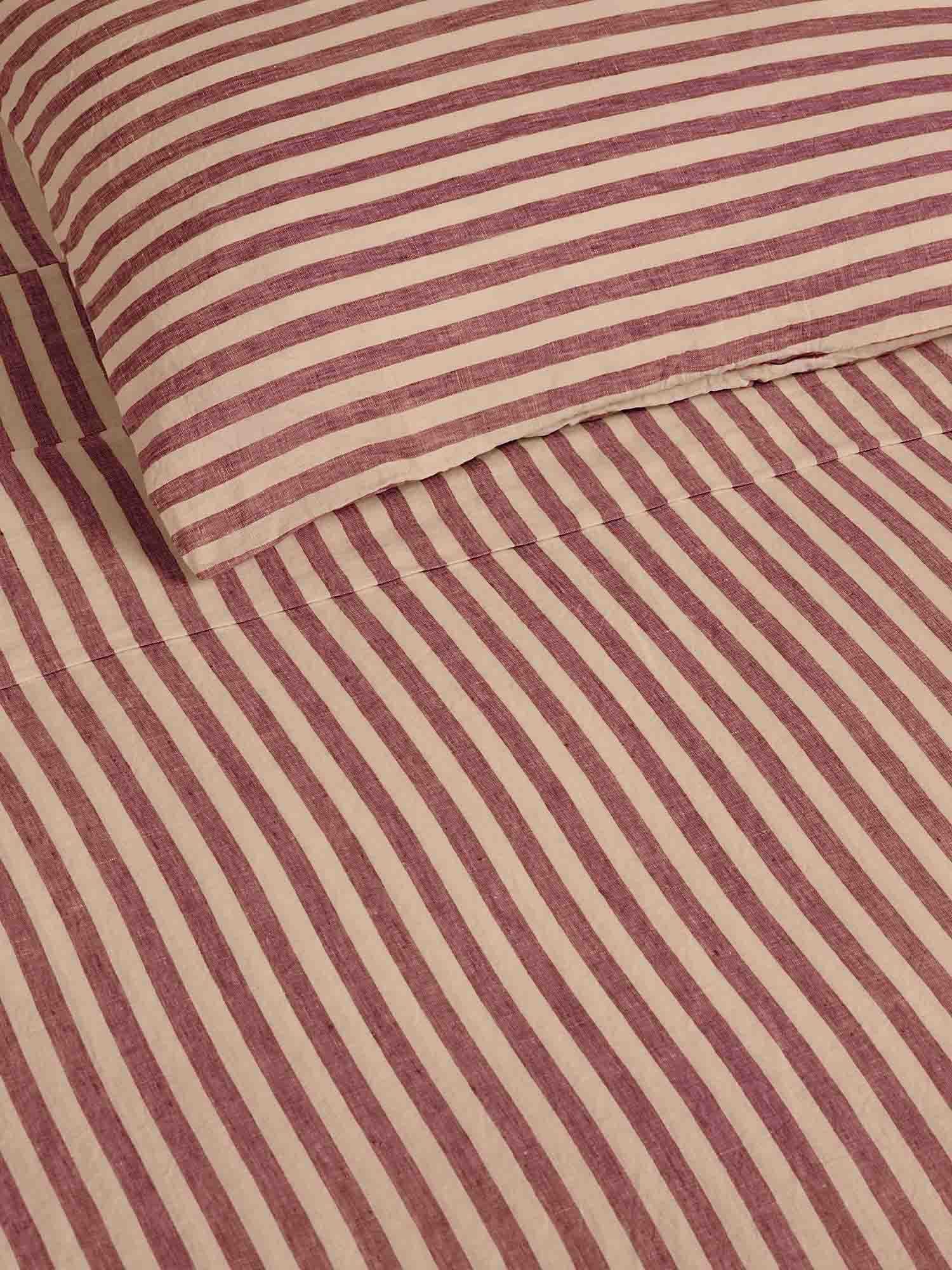 Flat Sheet - Berry Stripes