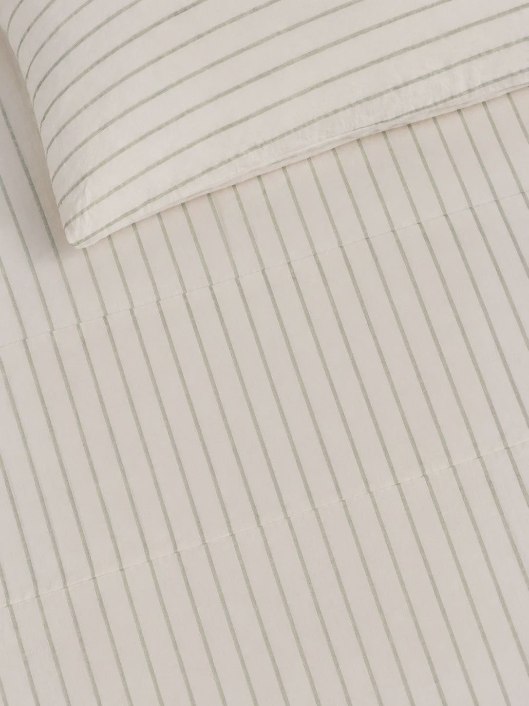 Flat Sheet - Sage Stripes