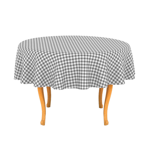 Gingham Check Tablecloth - Charcoal