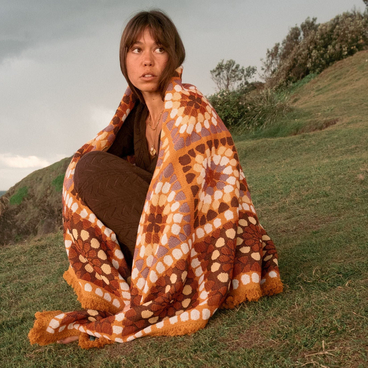 Granny Square Throw - Chai