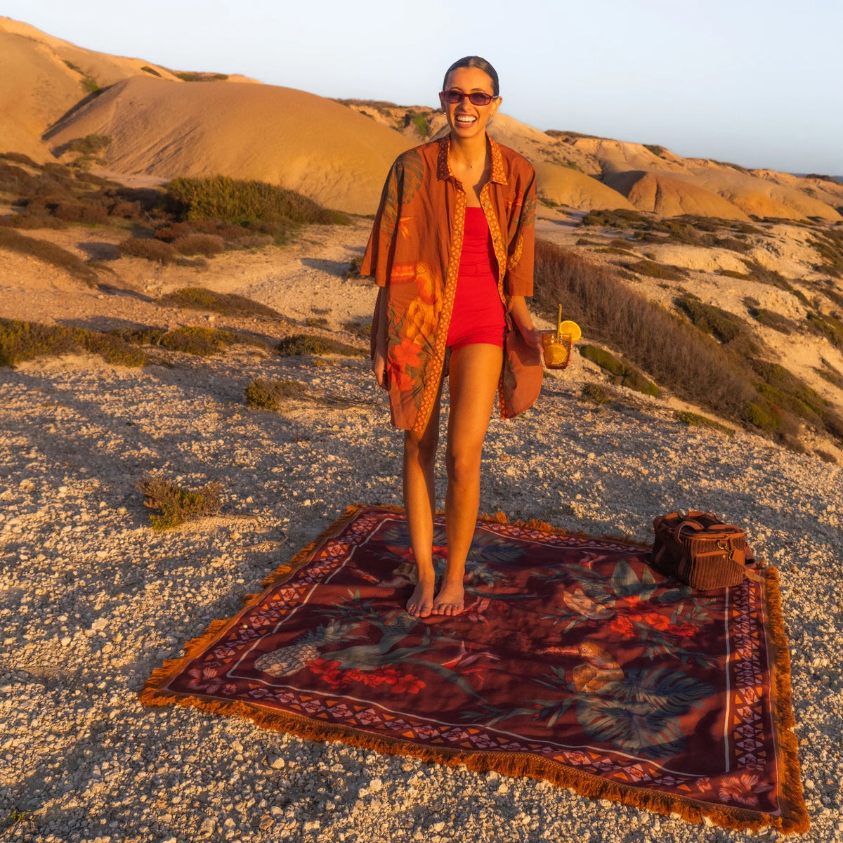 Cuban Tropical Picnic Rug - Bronze