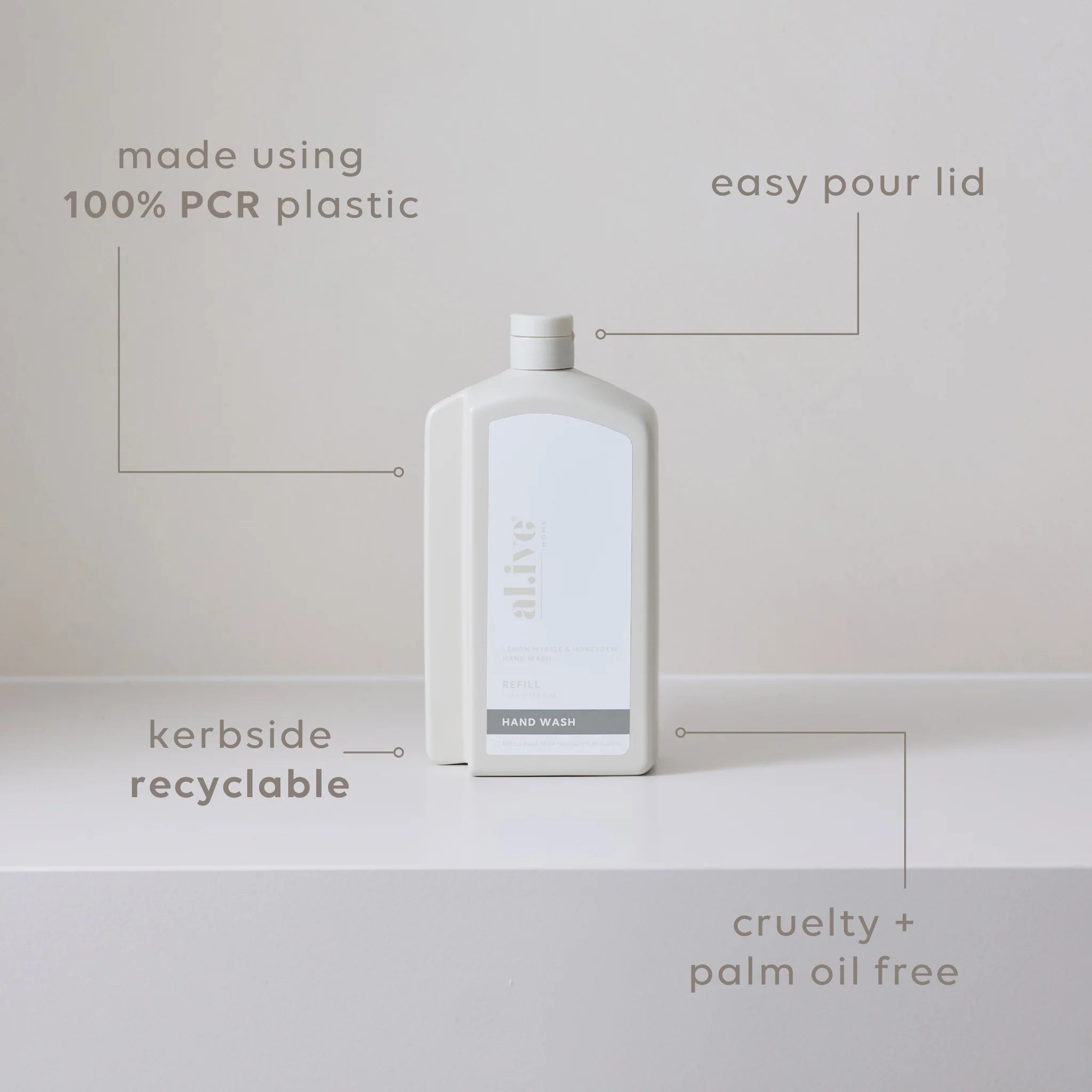 Hand Wash Refill Bottle - Lemon Myrtle & Honeydew