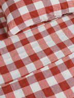 Flat Sheet - Paprika Check