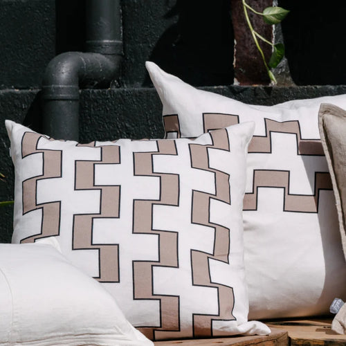 Astor Outdoor Cushion - Ivory/Nutmeg