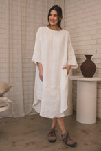 Carter Malle Linen Dress - White With Natural Stripe