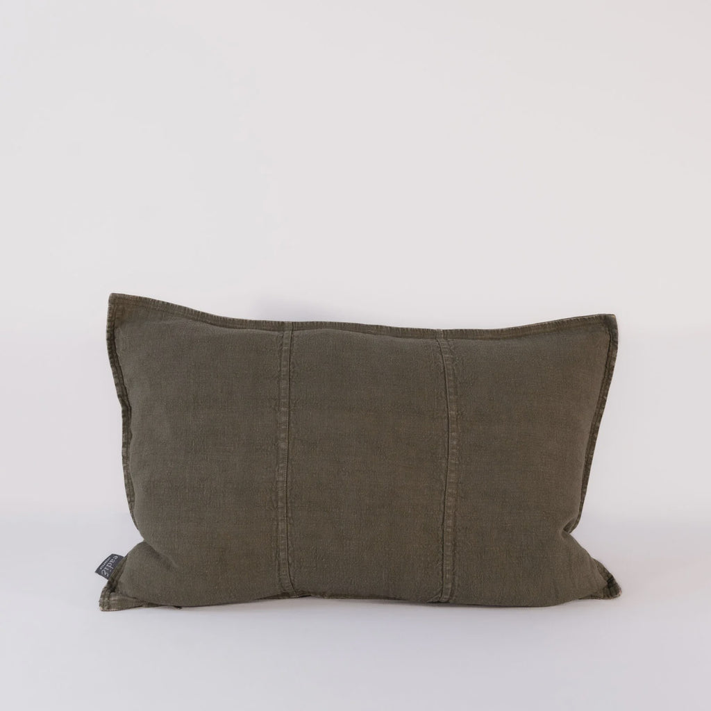 Luca Linen Cushion - Moss Green