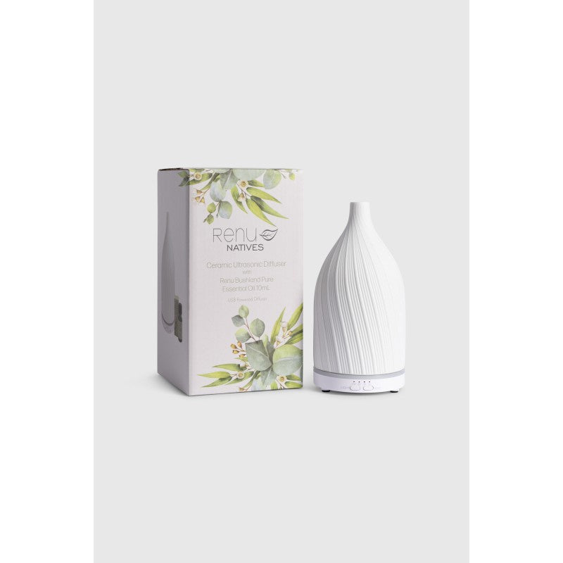 Renu Ceramic Ultrasonic Diffuser - Bushland Essential Oil