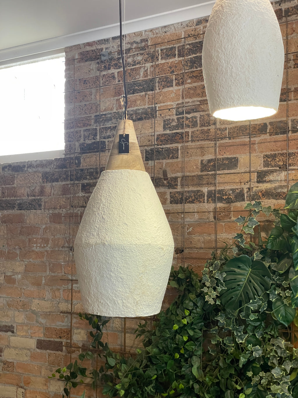 Noma Paper Mache Pendant - Ivory