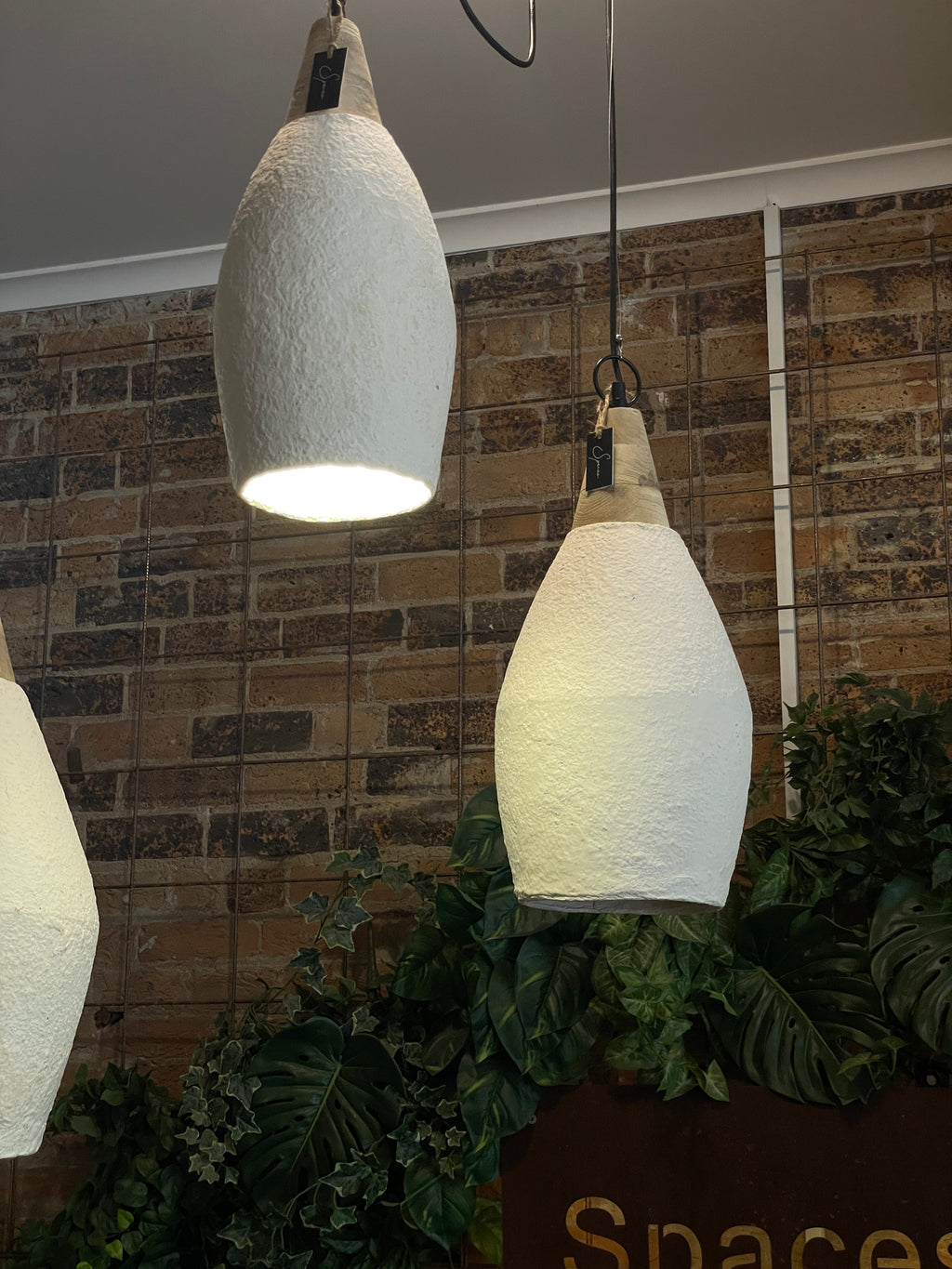 Noma Paper Mache Pendant - Ivory