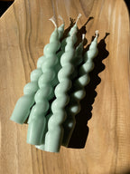 Spiral Taper Candle - Mint Green