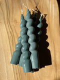 Spiral Taper Candle - Teal