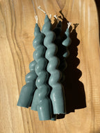 Spiral Taper Candle - Teal