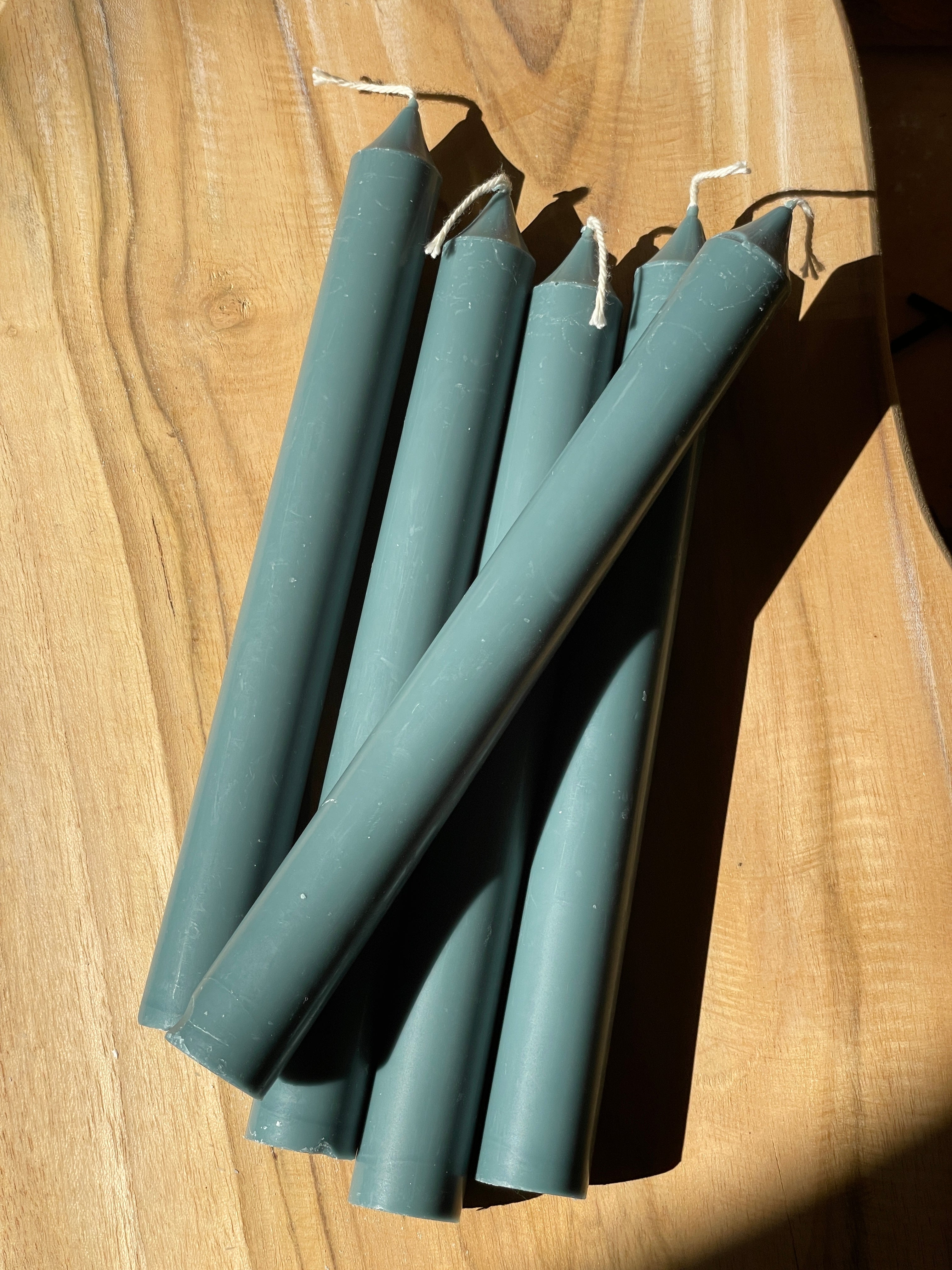 Thin Taper Pillar Candle Medium - Teal