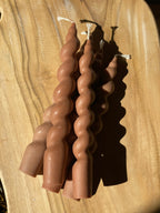 Spiral Taper Candle - Russet