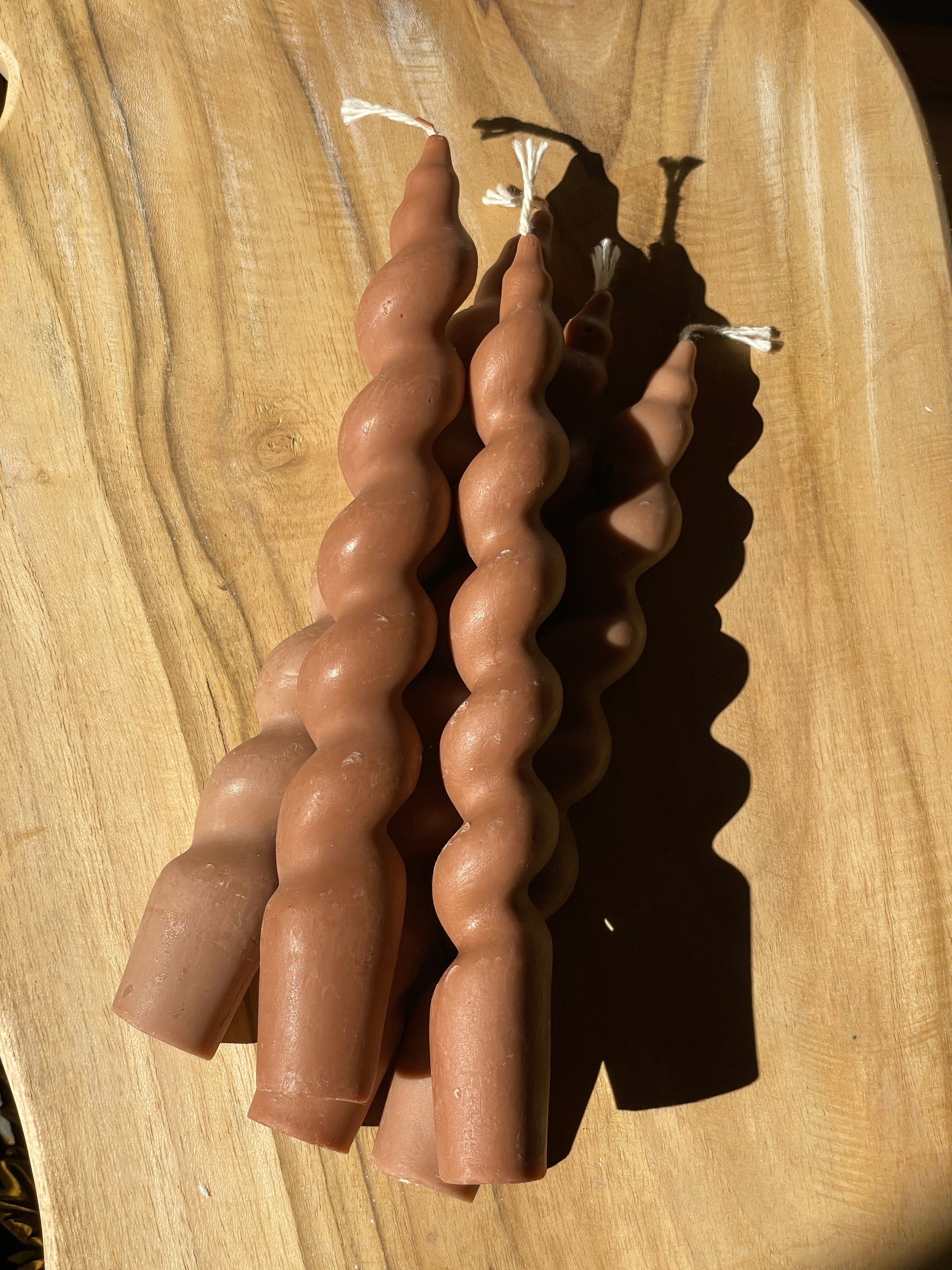 Spiral Taper Candle - Russet