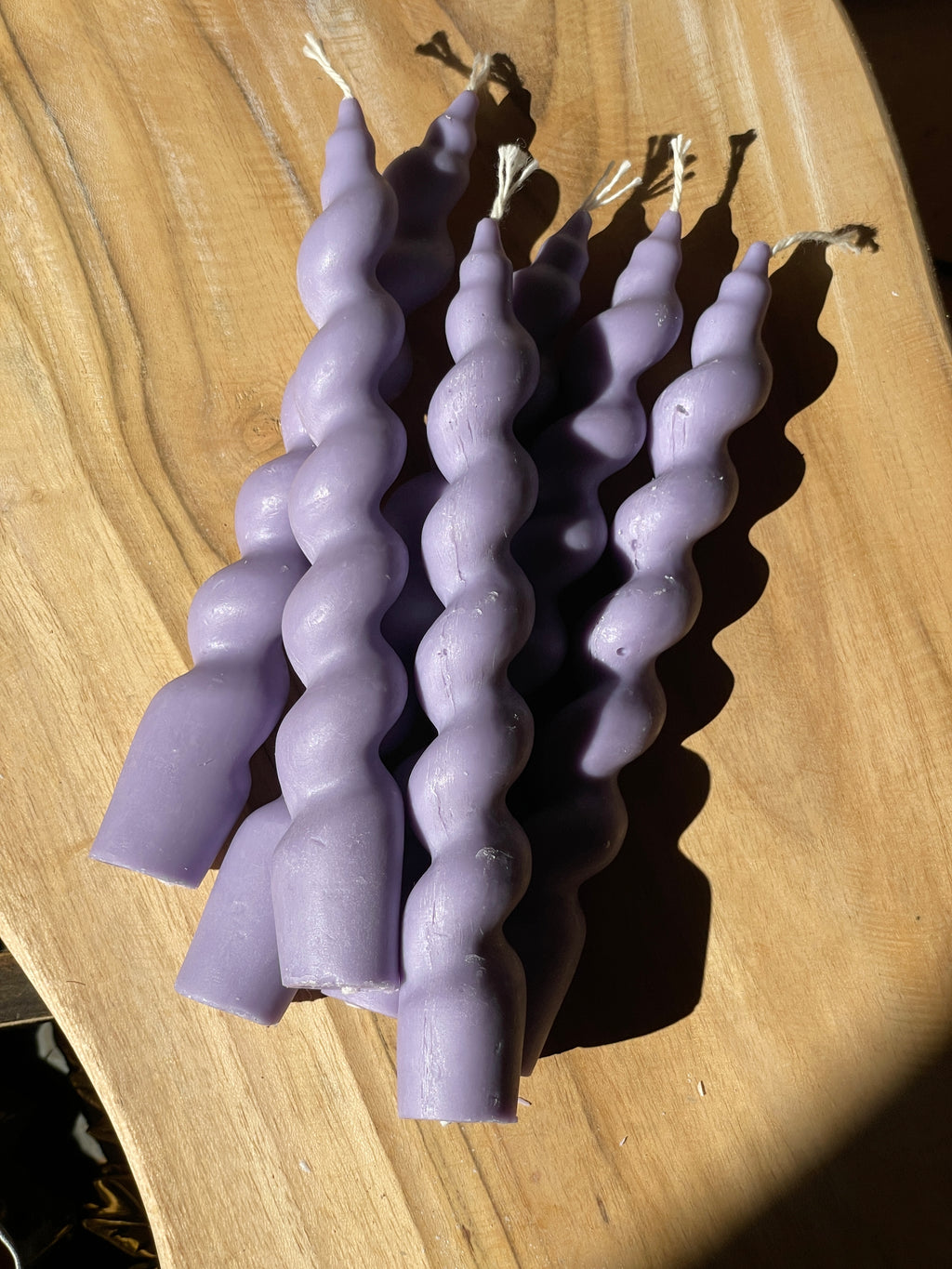 Spiral Taper Candle - Purple
