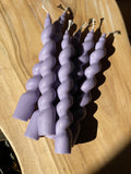 Spiral Taper Candle - Purple