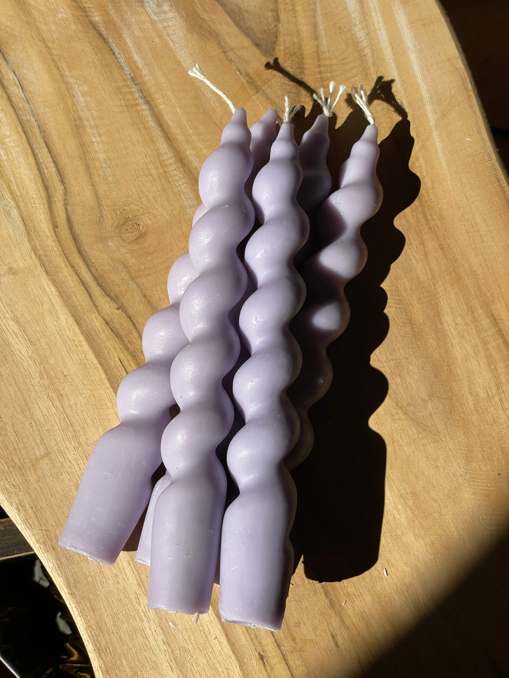 Spiral Taper Candle - Lilac