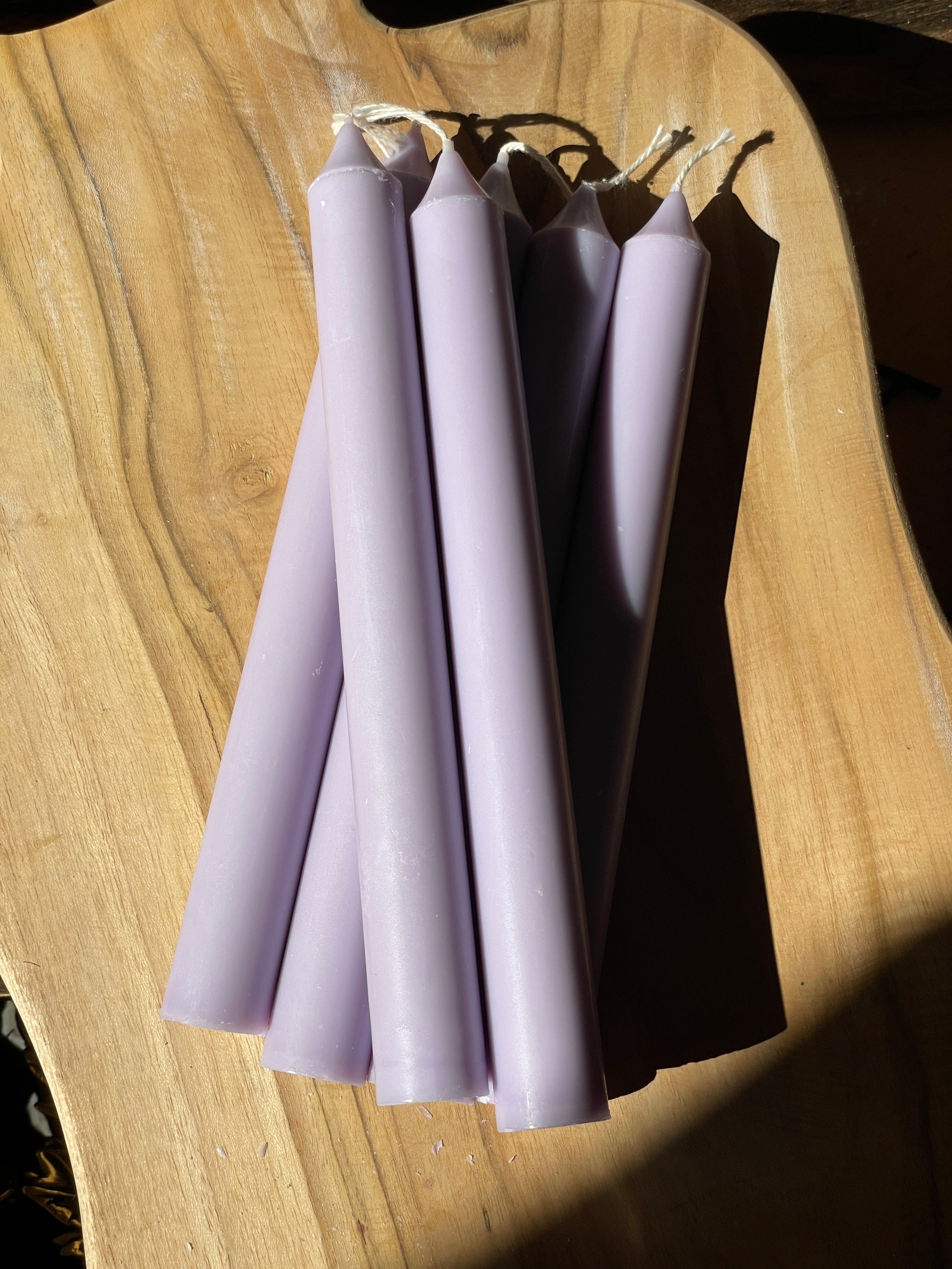 Thin Taper Pillar Candle Medium - Lilac