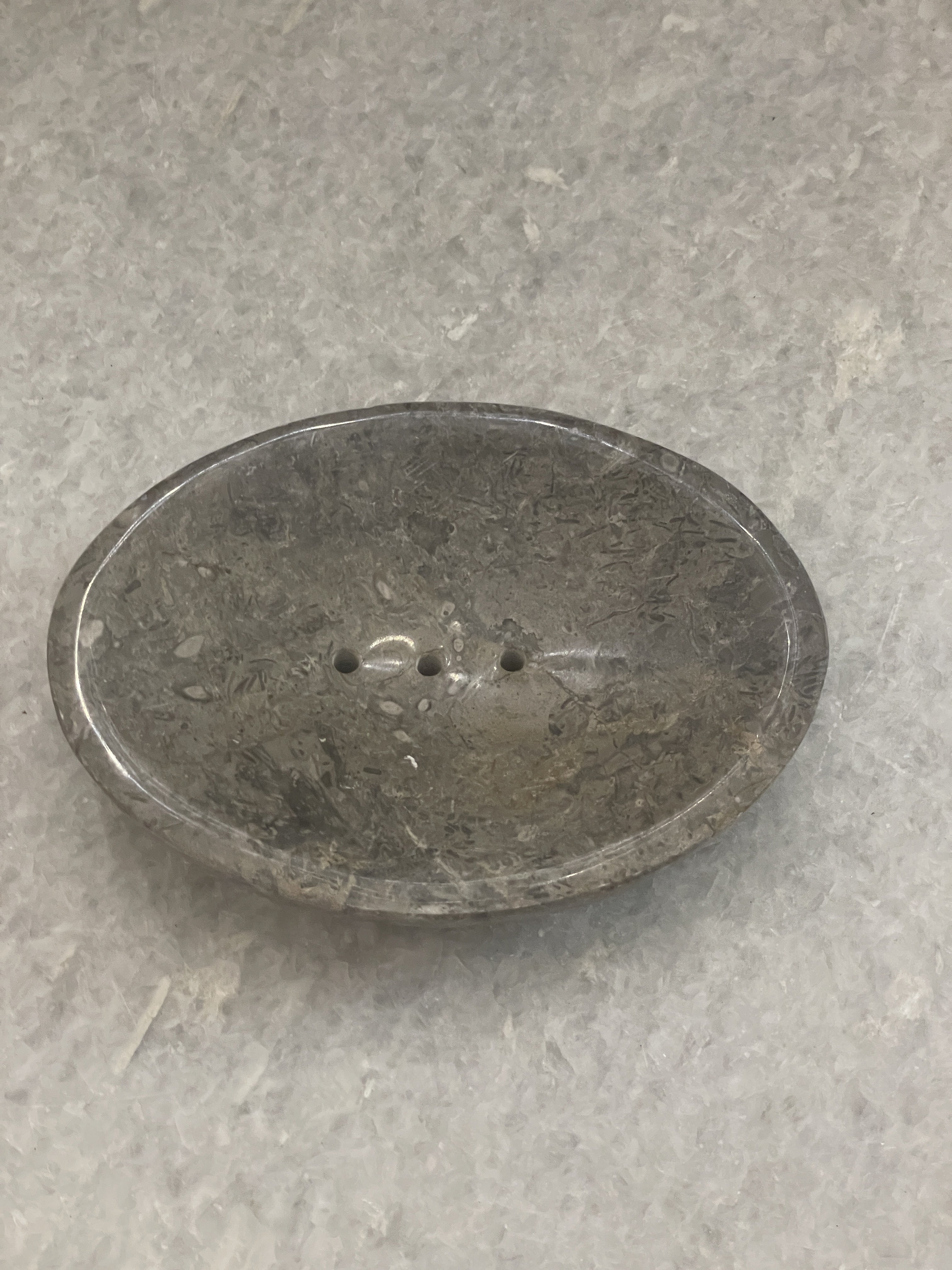 Oval Soap Dish - Grey