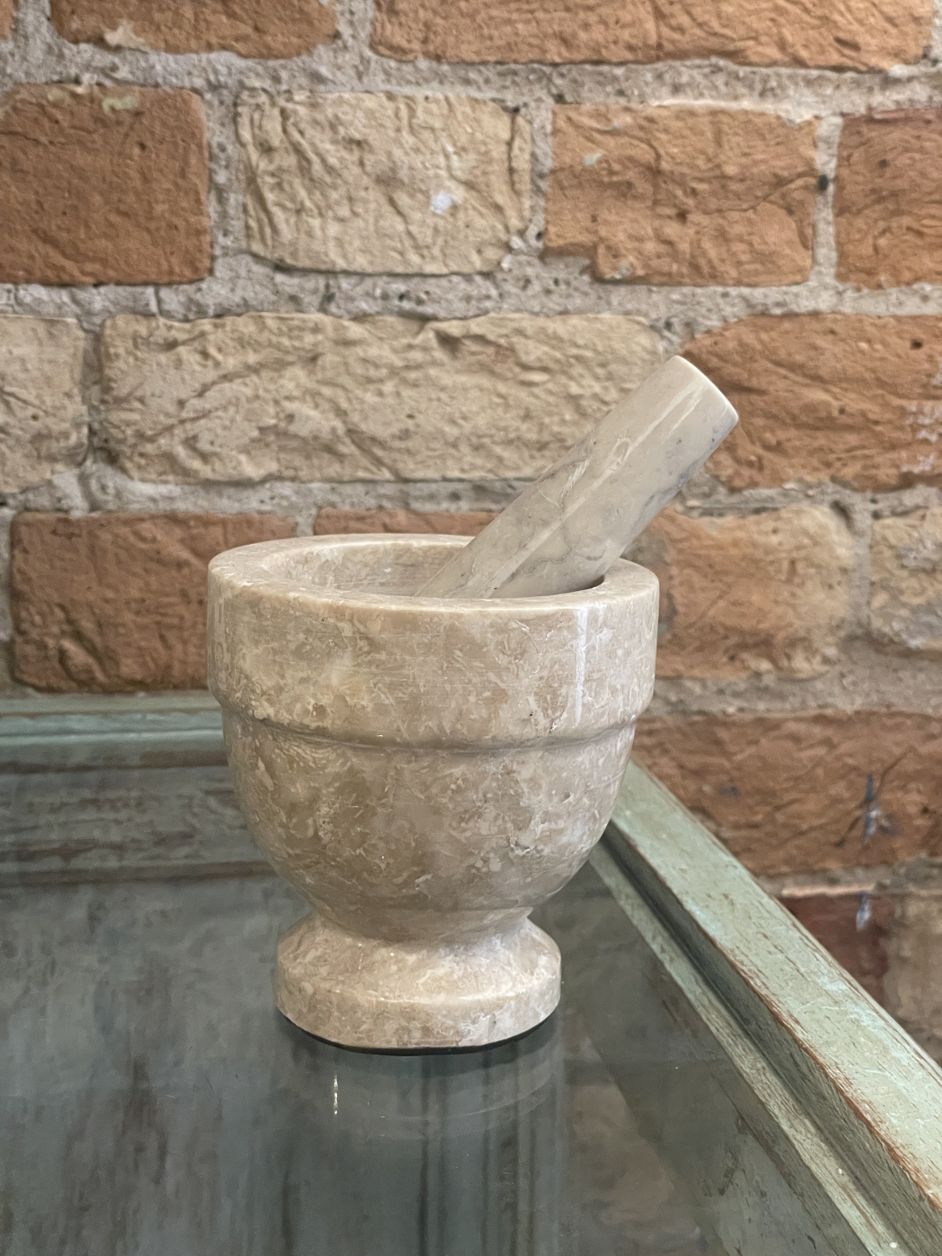 Marble Mortar & Pestle - Cream