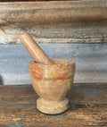 Marble Mortar & Pestle - Fossil
