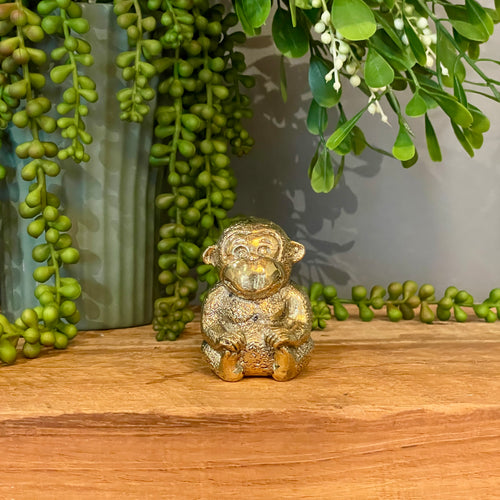 Brass Sitting Monkey