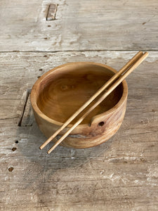 Wooden Chopstick & Bowl Set