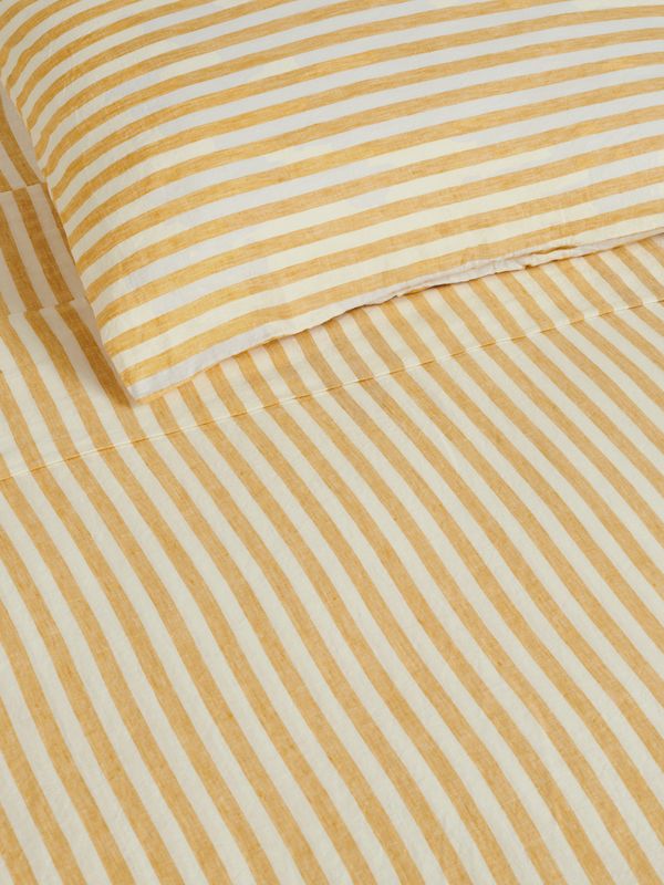 Flat Sheet - Yellow Stripes