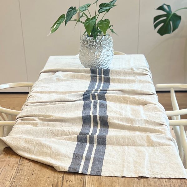 Tablecloth - Charcoal Stripe