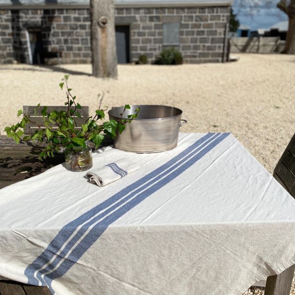 Tablecloth - Charcoal Stripe